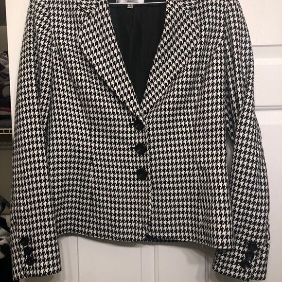Kasper Black plaid Skirt suit set - Picture 1 of 13
